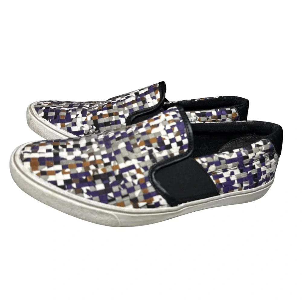 Clarks Gosling Step Loafers multicolored slip-on shoe woven textile design 8.5